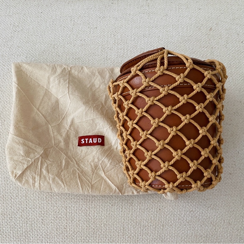 STAUD Netted bucket Leather Mini Bag